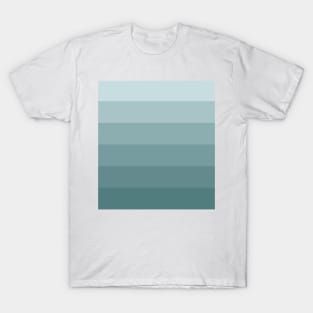 Stripes - Gradient - Dark to Light teal blue turquoise T-Shirt